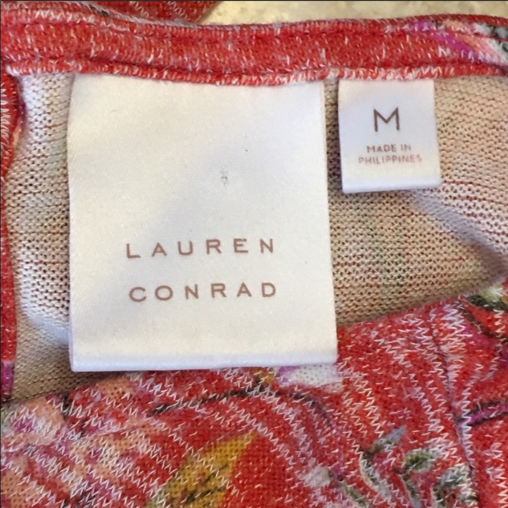 LC Lauren Conrad Bird Print Ruffle Sweater -M - Picture 6 of 9